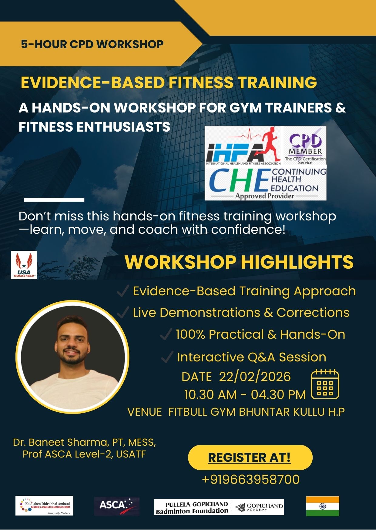 Evidence Based Fitness Training : A Hands-On Workshop for Gym Trainers & Fitness Enthusiasts
