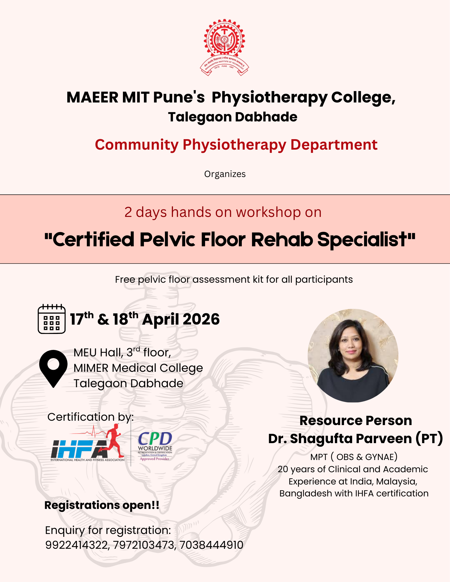 Certified Pelvic Floor Rehab Specialist (CPFRS)