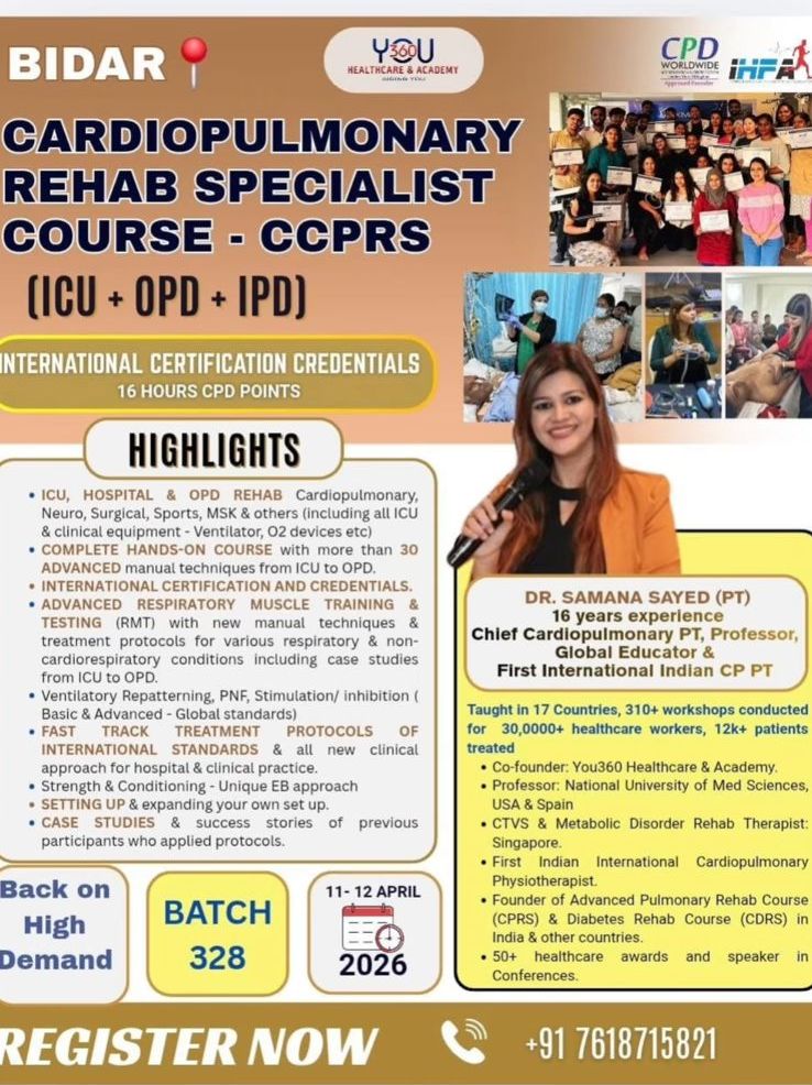 Cardiopulmonary Rehab Specialist course CCPRS